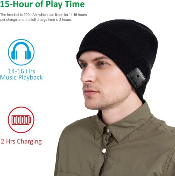 Bluetooth Beanie, HD Stereo, Built-in Mic, Men's/Women's Christmas Electronic Gifts - Image 3