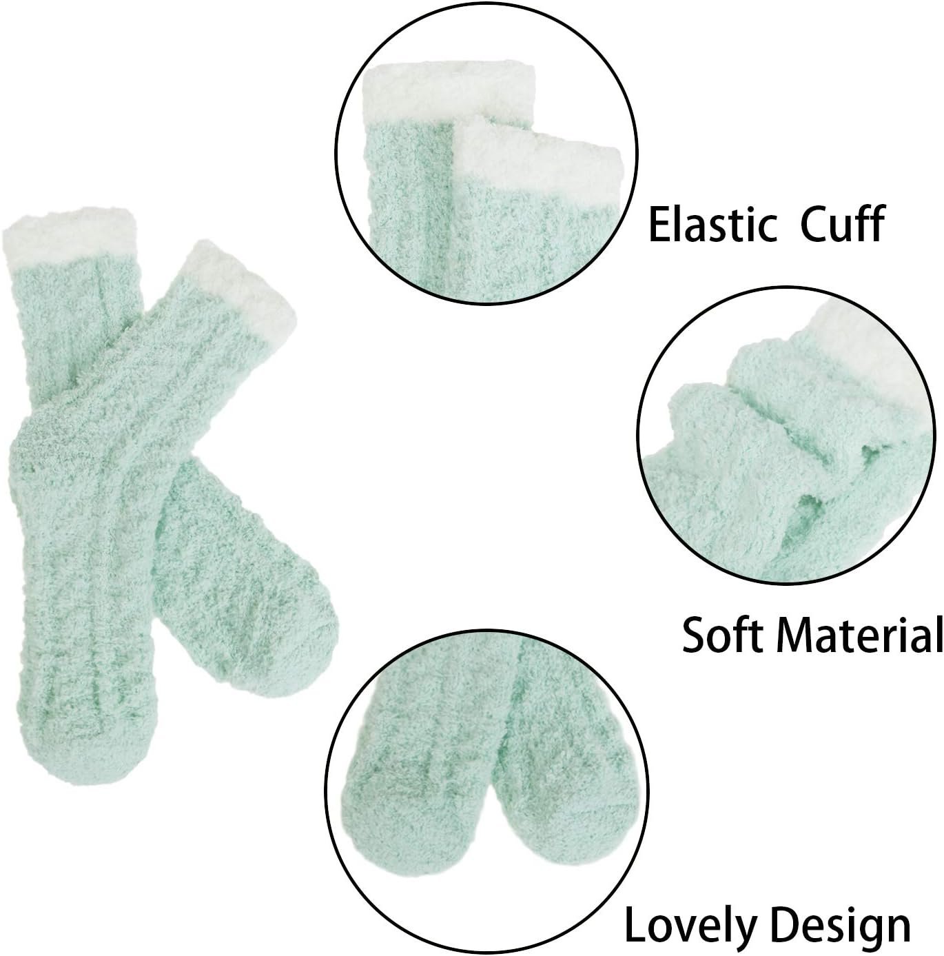 7 Pairs Womens Winter Fuzzy Socks Cozy Fluffy Socks Warm Fuzzy Christmas Socks for Women Gifts - Image 3