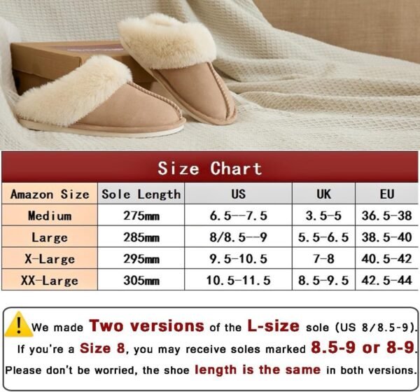 Donpapa Womens Slipper with Memory Foam Fluffy Soft Warm Slip On House Slippers,Anti-Skid Cozy Plush for Indoor Outdoor - Image 3