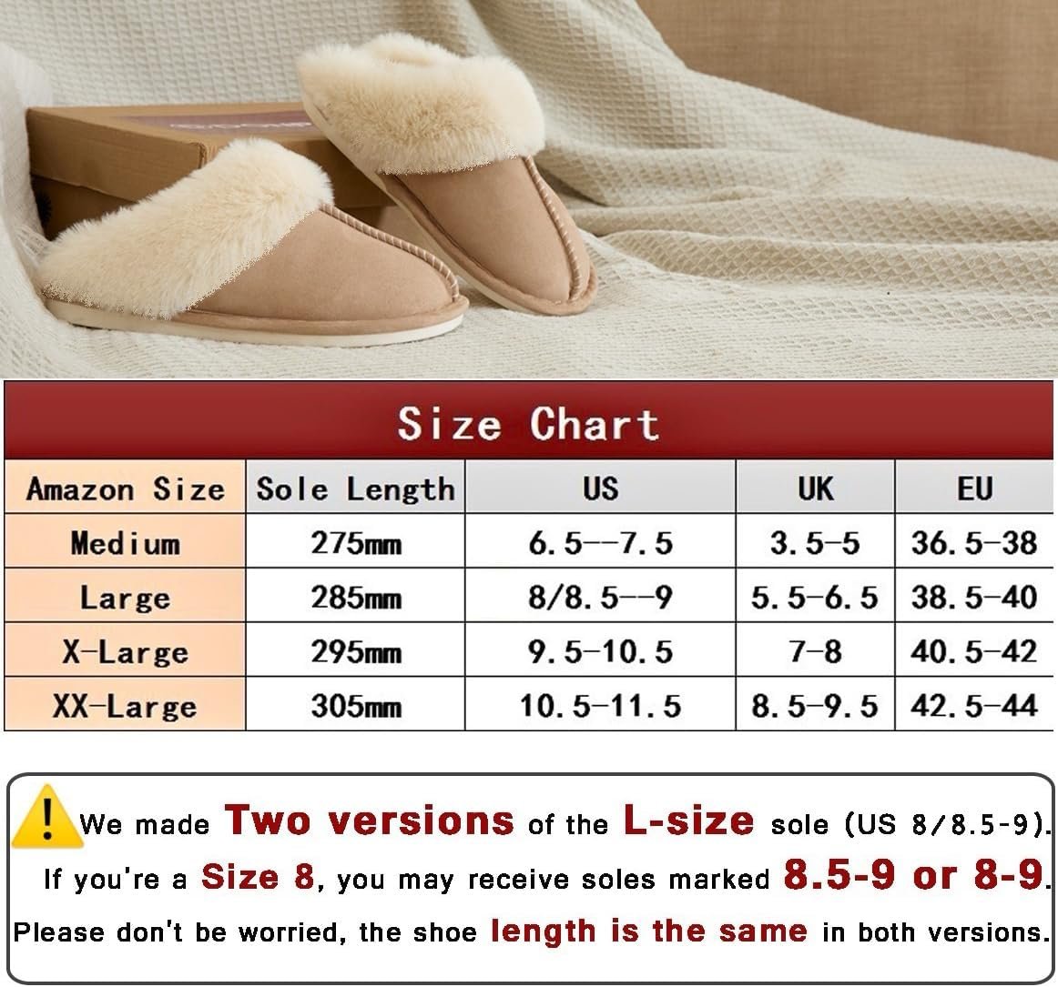Donpapa Womens Slipper with Memory Foam Fluffy Soft Warm Slip On House Slippers,Anti-Skid Cozy Plush for Indoor Outdoor - Image 3