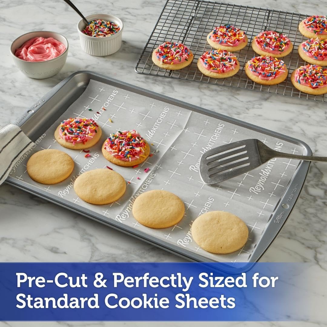 Reynolds Kitchens Cookie Baking Sheets, Pre-Cut Parchment Paper, 22 Sheets (Pack of 1) - Image 4