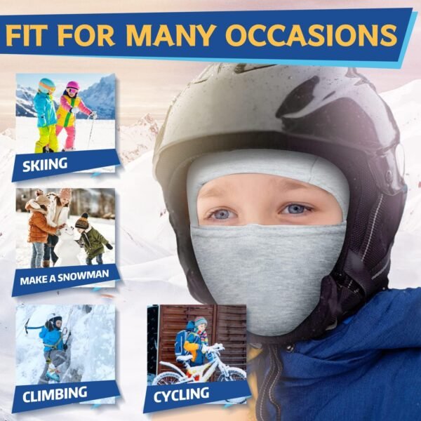 KOOLSOLY Kids Balaclava Face Mask, Winter Hat Face Warmer for Cold Weather Ski Mask for Boys Girls - Image 8