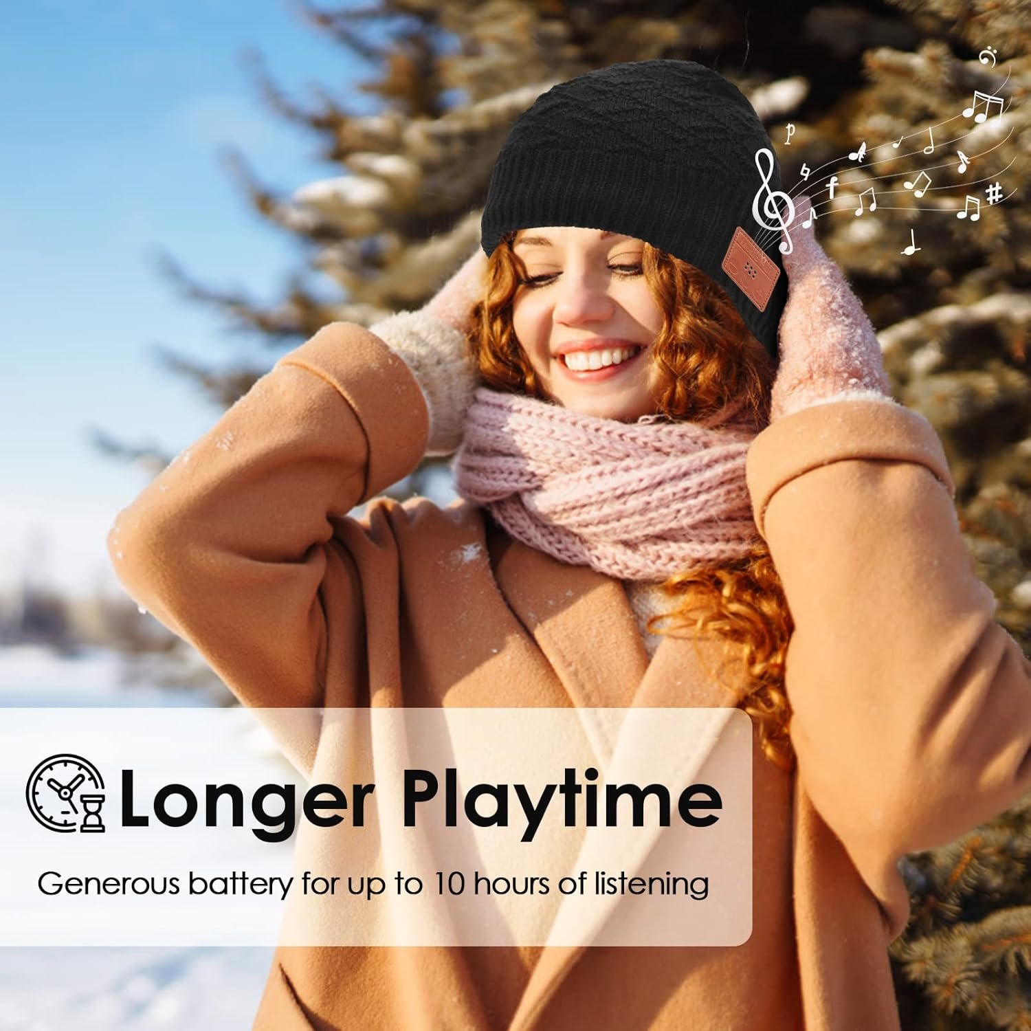 CenGoes Beanie Hat for Men Gifts Winter Hat Unisex Unique Gifts for Men Women Teenagers Dad Him Black - Image 6