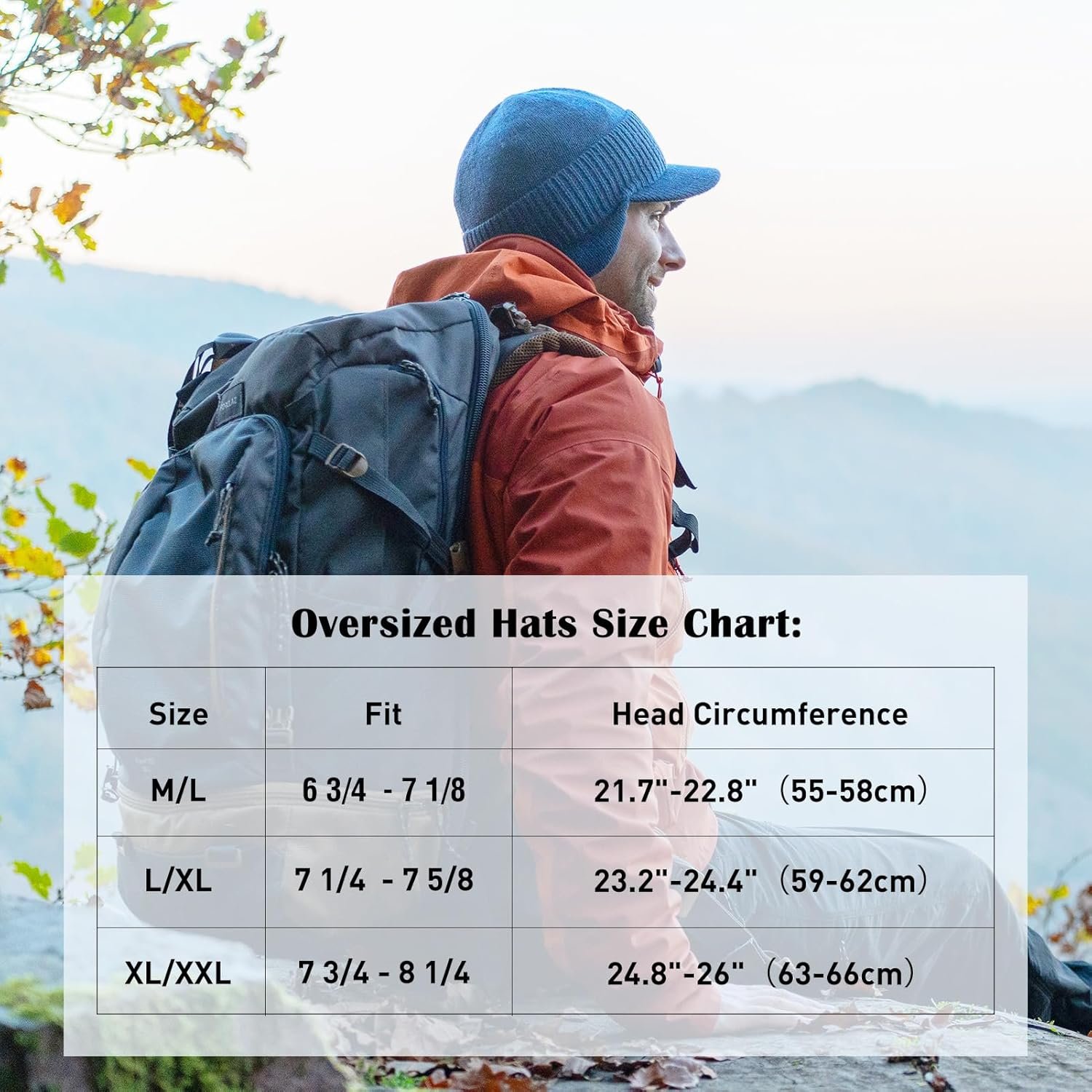 TOP-EX L/XL/XXL Unisex 80% Merino Wool Waterproof Brim Beanie Hats with Ear Flaps Fleece Lined for All Weather - Image 7