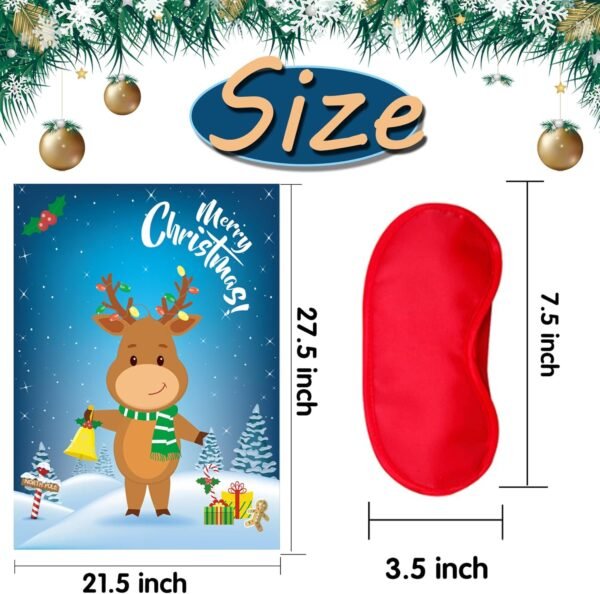 Christmas Party Games for Kids Pin The Nose On The Deer Kids Christmas Games for Party Christmas Activities for Families Pin The Nose On The for Adults Christmas Games - Image 3