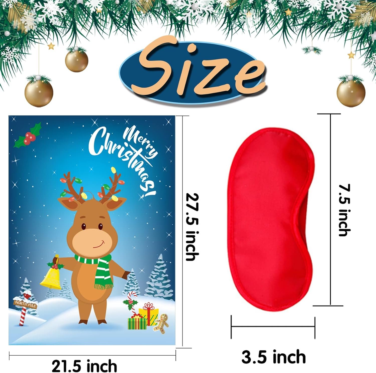 Christmas Party Games for Kids Pin The Nose On The Deer Kids Christmas Games for Party Christmas Activities for Families Pin The Nose On The for Adults Christmas Games - Image 3