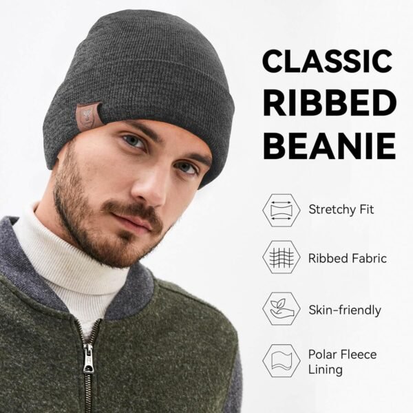 OZERO Winter Beanie Daily Hat - Thermal Polar Fleece Ski Stocking Skull Cap for Men and Women - Image 3