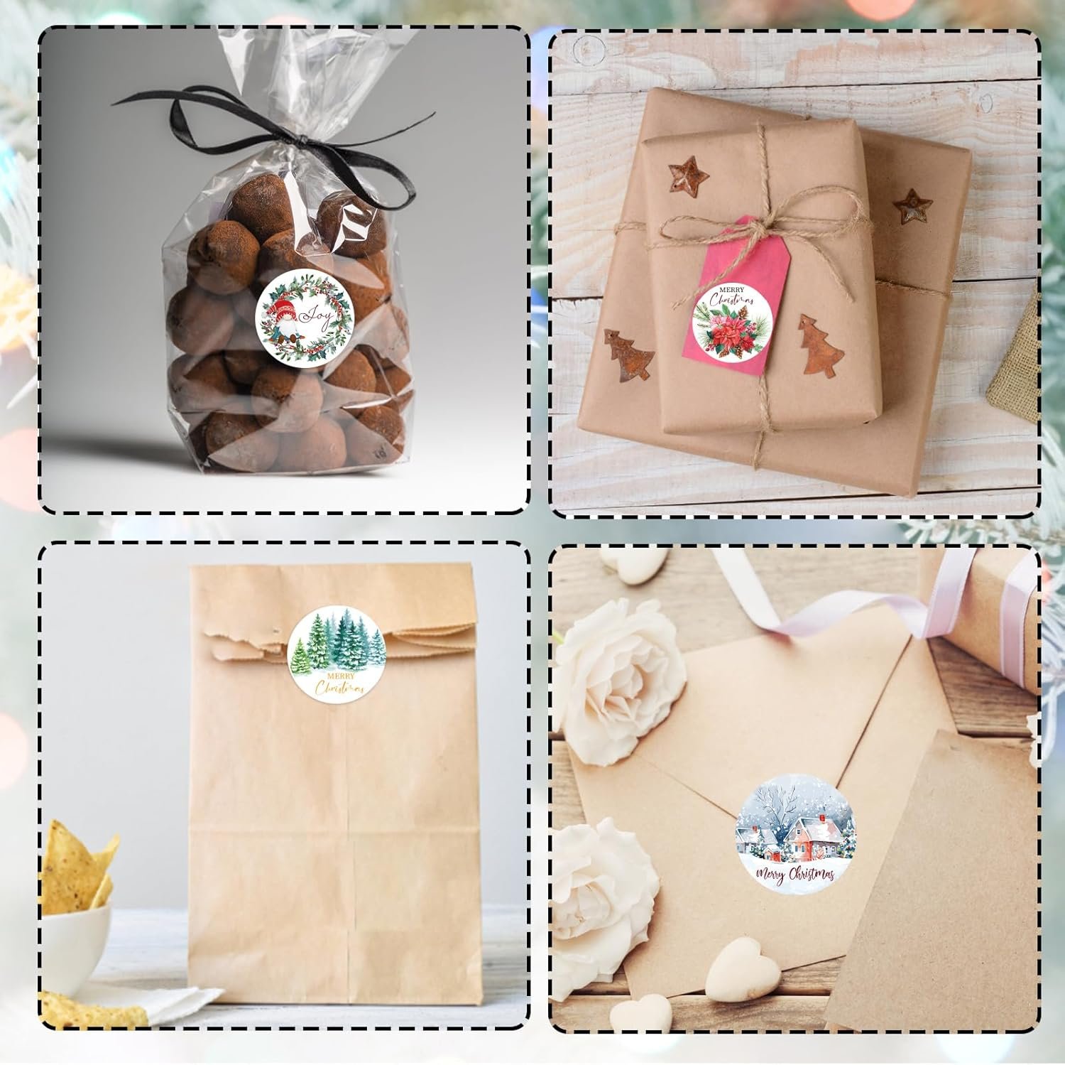 1000 Pcs Christmas Stickers for Envelopes,1.5 Inch Round Christmas Stickers for Crafts,Christmas Envelope Seal Cards Gift Stickers,8 Designs - Image 4