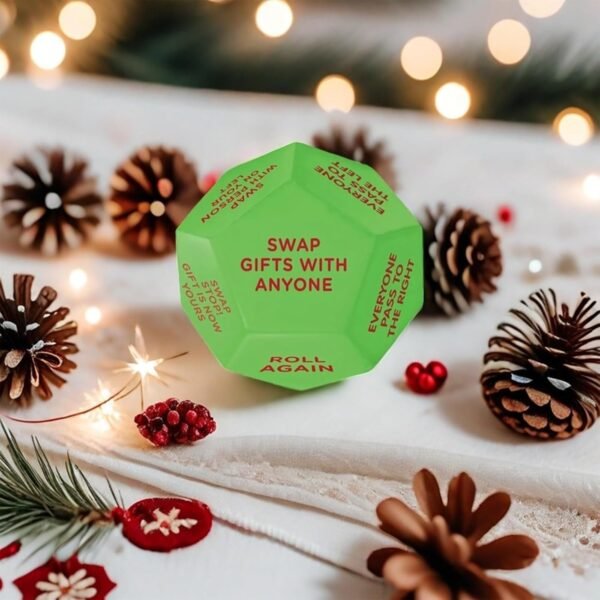 Santa Swap Gift Exchange Dice, 2025 New Santa Swap Gift Exchange Dice, Exchange Dice Game, Christmas Party Gift Exchange Dice Game, 12 Different Sides, Christmas Group Party Game (3 * 3 * 3in) - Image 3
