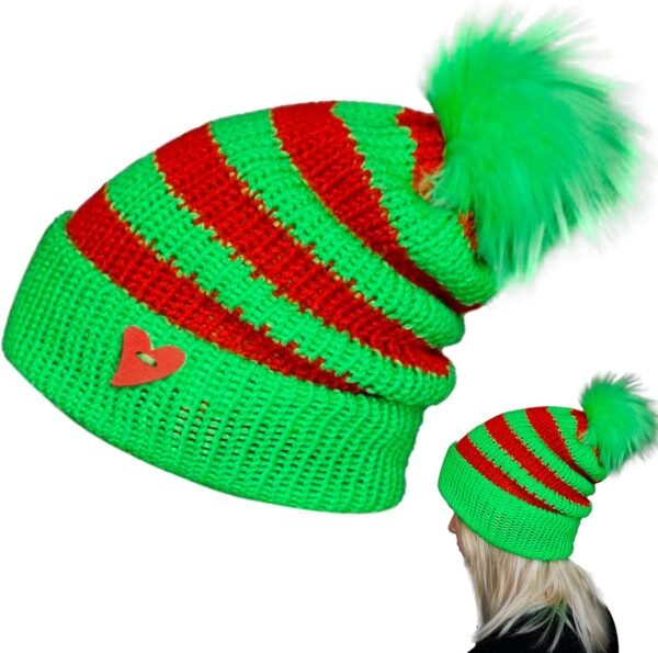 Knitted Santa Beanie Hat Christmas Knit Hat for Baby Kids Winter Warmer - Image 2