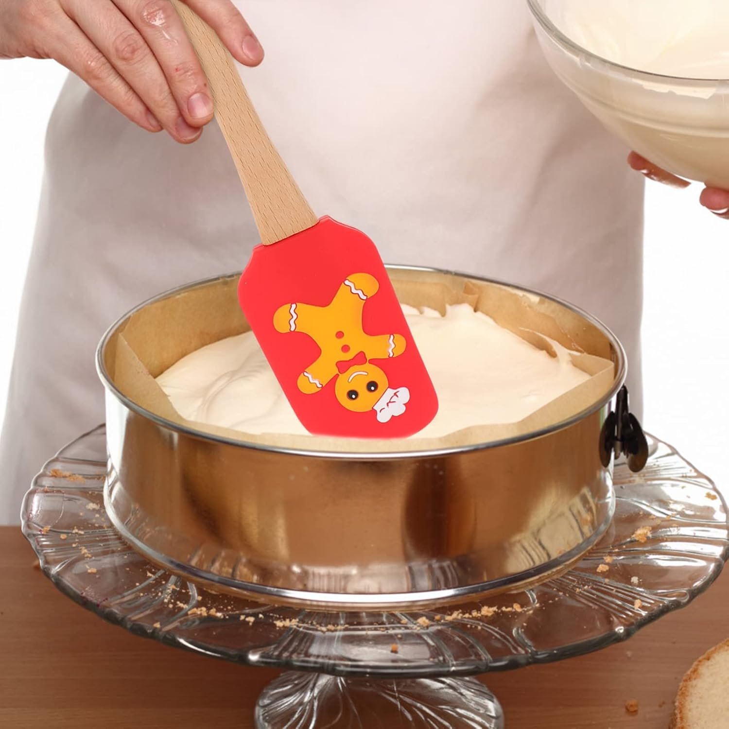 Christmas Cake Spatula Food Grade Spatula Handle Santa Claus Pattern Baking Cooking Mixing Xmas Kitchen Decor - Image 10