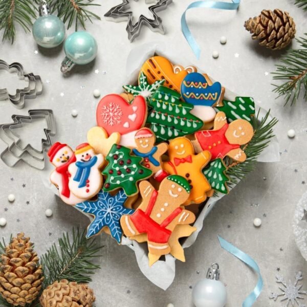 Christmas Cookie Cutter Set,18 Piece Stainless Steel Winter Christmas Cookie Cutters Shapes for Baking - Christmas Tree,Snowflake,Snowman,Gingerbread Man,Gingerbread Girl,Mitten - Image 5