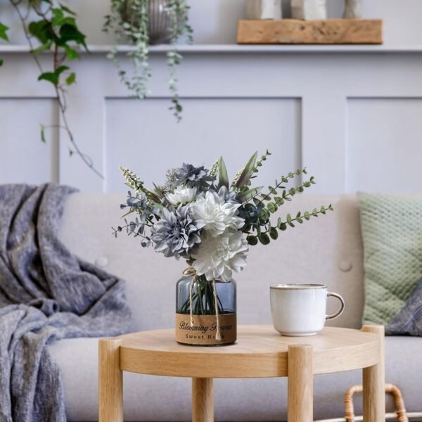 Leftover Faux Flowers in Vase,Artificial Flowers in Vase,Table Centerpieces for Dining Room,Flower Centerpieces for Tables,Fake Flowers with Vase,Kitchen Table Decor,Coffee Table Decor… - Image 8