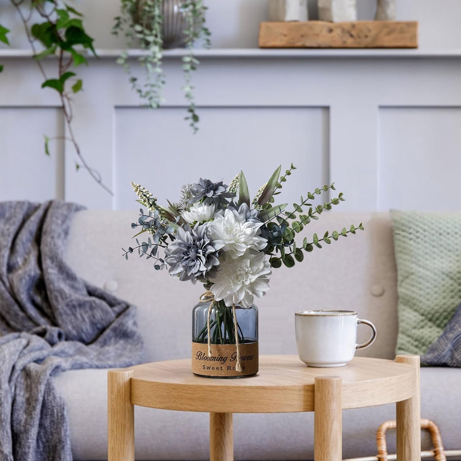 Leftover Faux Flowers in Vase,Artificial Flowers in Vase,Table Centerpieces for Dining Room,Flower Centerpieces for Tables,Fake Flowers with Vase,Kitchen Table Decor,Coffee Table Decor… - Image 8
