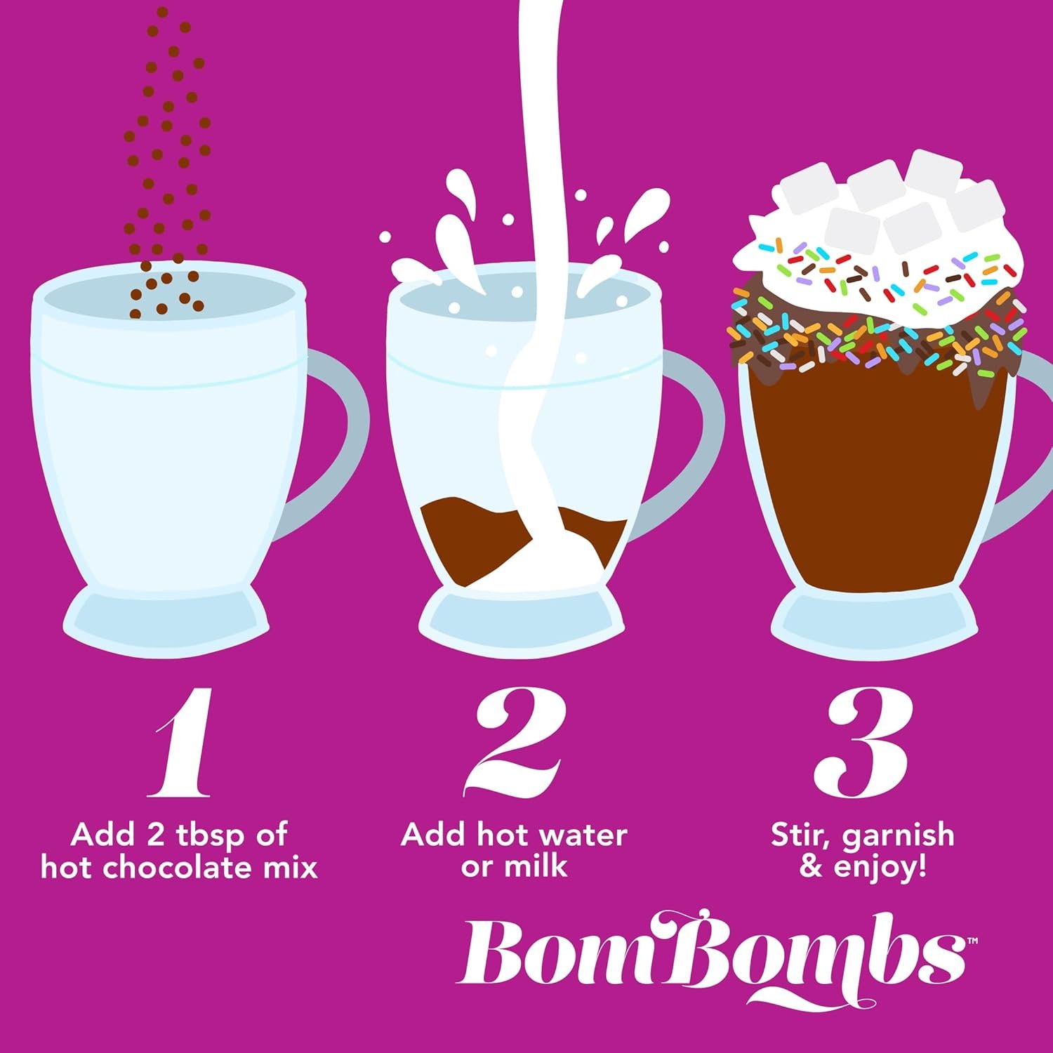 BomBombs, Hot Chocolate Mix Gift Set in Mini Bottles, Flavors Include Rocky Road, Pumpkin Pie, Chocolate Cherry, Peppermint Swirl, Salted Caramel Donut & More, Sampler Set of 16 - Image 6