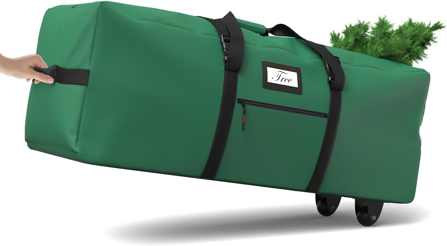 Rolling Christmas Tree Storage Bag 9 Ft Xmas Artificial Disassembled Trees, 600D Waterproof Oxford Fabric, Durable Wheels & Handles, Heavy Duty Storage Container - Image 2