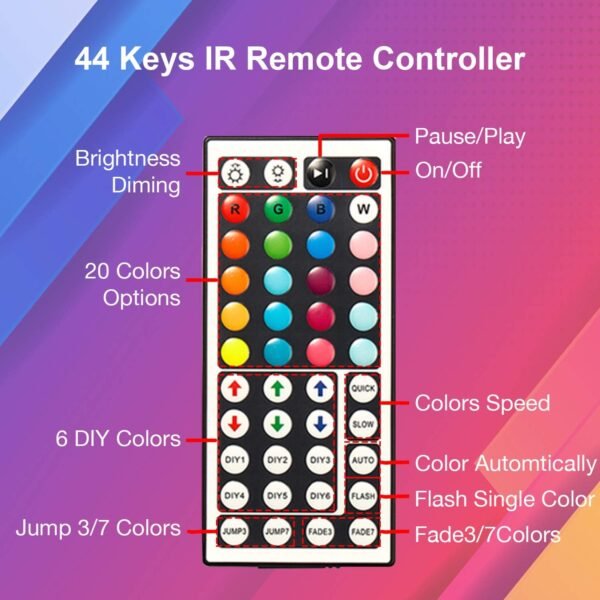 DAYBETTER Led Strip Lights 32.8ft Kit with Remote and Power Supply Color Changing - Image 6