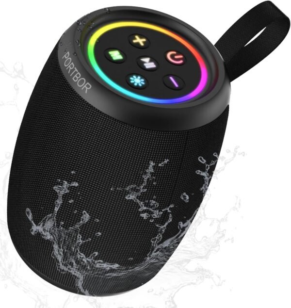 Bluetooth Speaker, Portable Wireless, Powerful Sound, with FM Radio/AUX Input, IPX5 Waterproof, TWS Pairing, for Outdoor Home Party, Birthday Gift - Image 2
