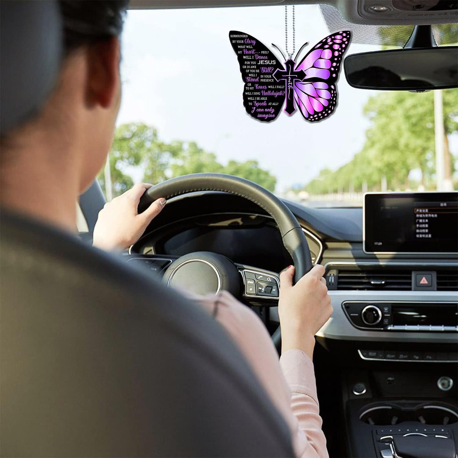 Purple Butterfly Car Rearview Mirror Hanging Accessories - Christian Christmas Ornament - Butterfly Gifts for Women - Gift Decoration for Christmas Tree - Image 6