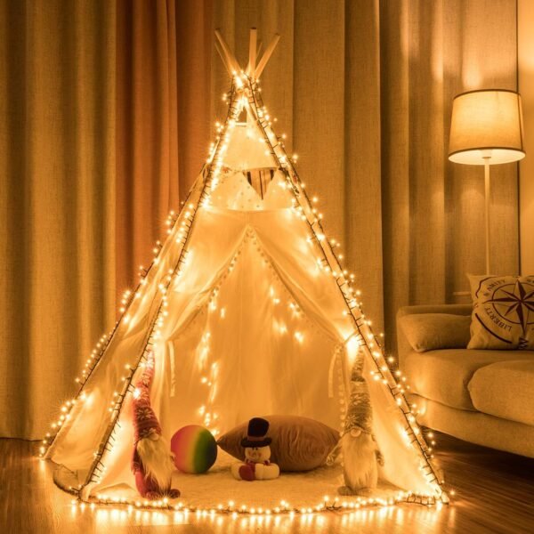 500 LED 49ft Christmas Cluster Lights Christmas String Lights Decoration Lights for Christmas Home Garden Wedding Party Xmas Tree Bedroom Indoor Outdoor Decor (Warm White) - Image 3