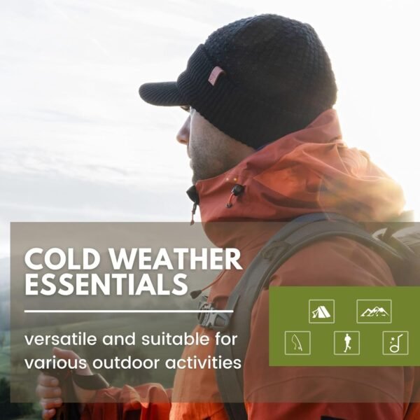 TOP-EX L/XL/XXL 50% Merino Wool Waterproof All Weather Brim Beanie Fleece Lined Unisex - Image 7