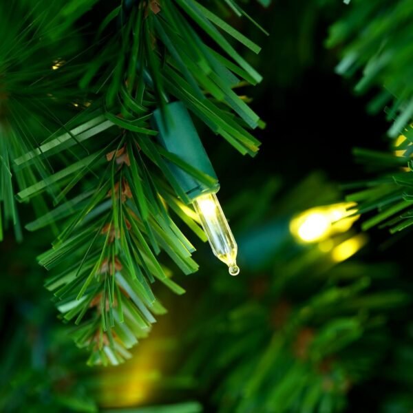 YULETIME 6.5ft Pre-Lit Christmas Tree, Hinged Green Artificial Holiday Decorative Tree with UL Listed 300 Warm White LED Christmas Lights (6.5' Warm White) - Image 6