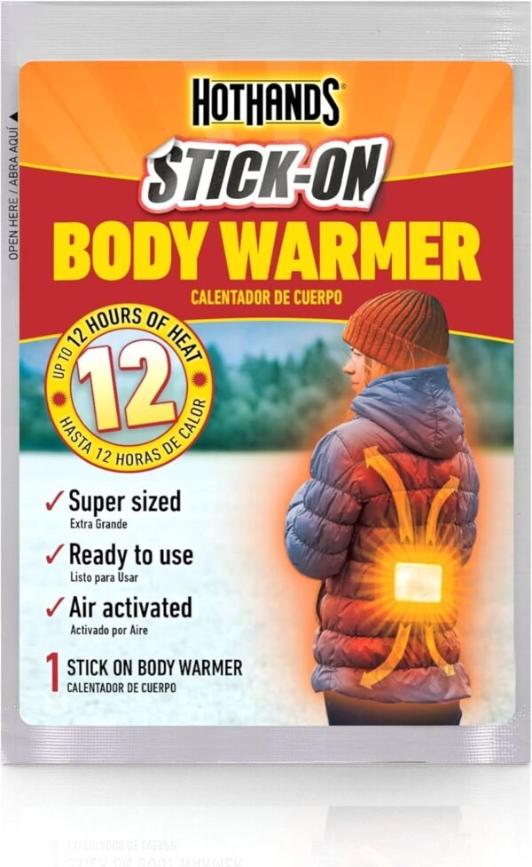 HotHands Body Warmers With Adhesive - Long Lasting Safe Natural Odorless Air Activated Warmers - Up to 12 Hours of Heat - 40 Individual Warmers - Image 3