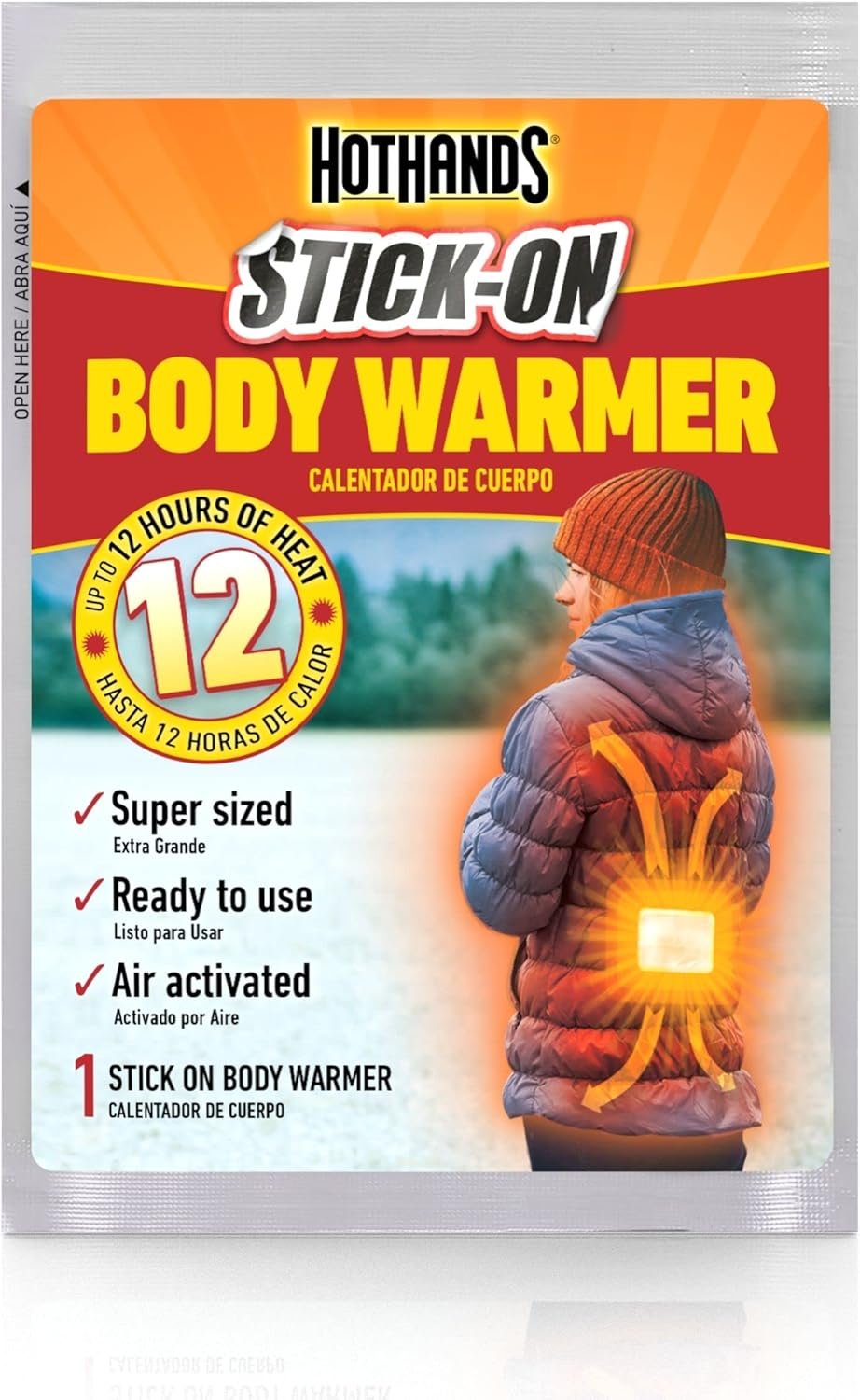 HotHands Body Warmers With Adhesive - Long Lasting Safe Natural Odorless Air Activated Warmers - Up to 12 Hours of Heat - 40 Individual Warmers - Image 3