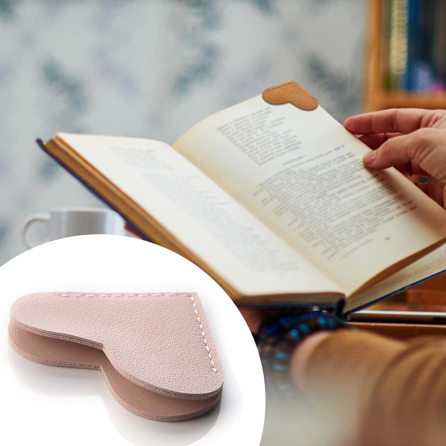 Leather Heart Bookmarks, Wayzton Corner Page Book Accessories for Women, Kids, Cute Handmade Reading Gifts - Image 4