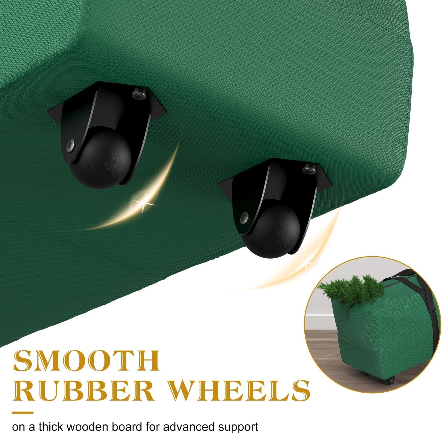 Rolling Christmas Tree Storage Bag 9 Ft Xmas Artificial Disassembled Trees, 600D Waterproof Oxford Fabric, Durable Wheels & Handles, Heavy Duty Storage Container - Image 4