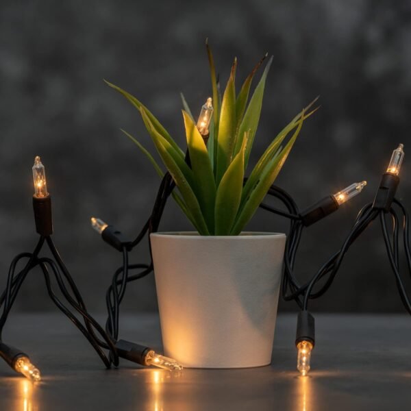 YULETIME 200 Clear Christmas Lights with Black Wire, Pack of 2 Strands of 21 ft 100 Count UL Certified Incandescent Mini String Light (Clear - Black Wire) - Image 4