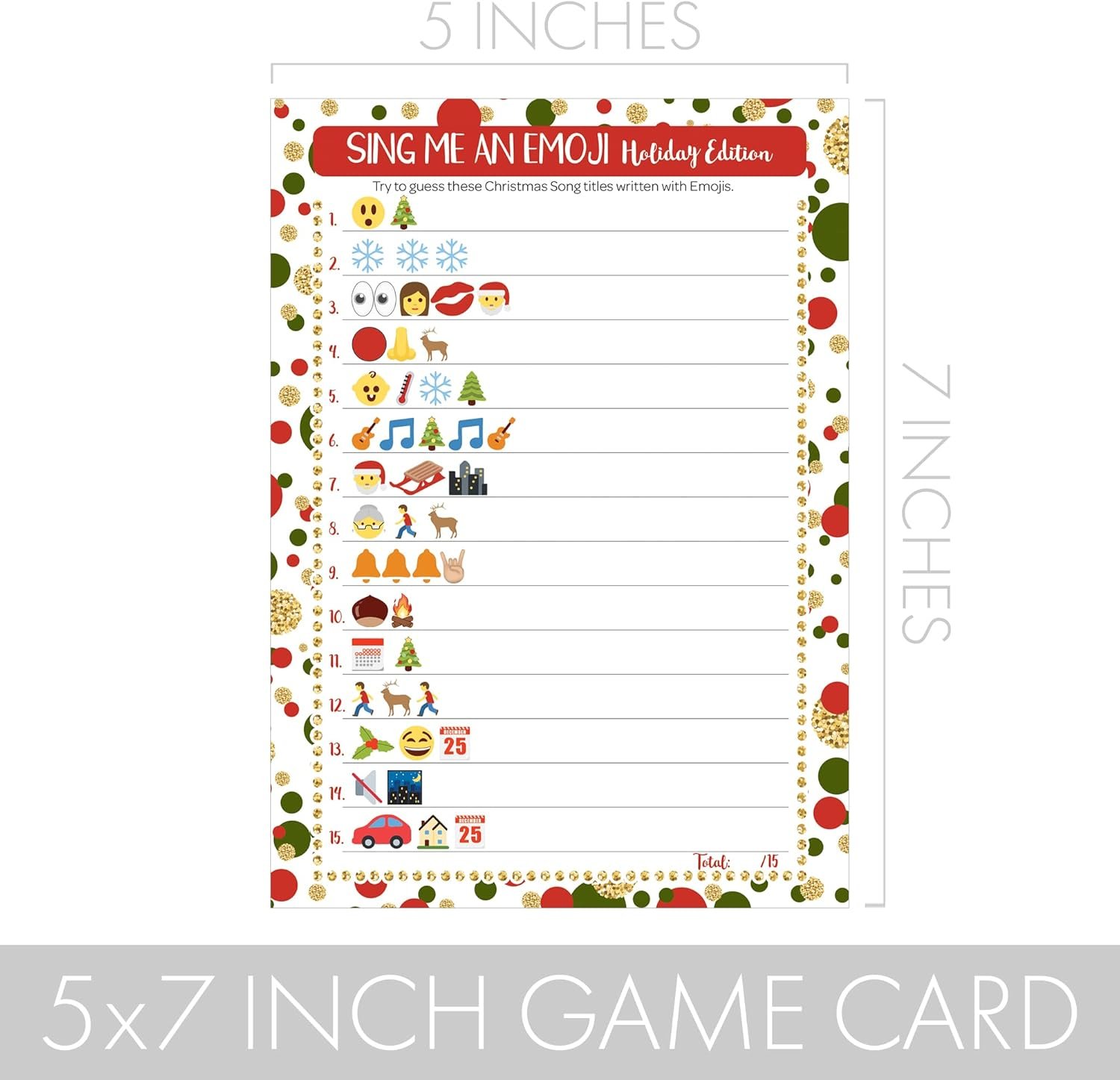 DISTINCTIVS Christmas Emoji Game, Sing Me an Emoji Christmas Party Game - 25 Count - Image 5