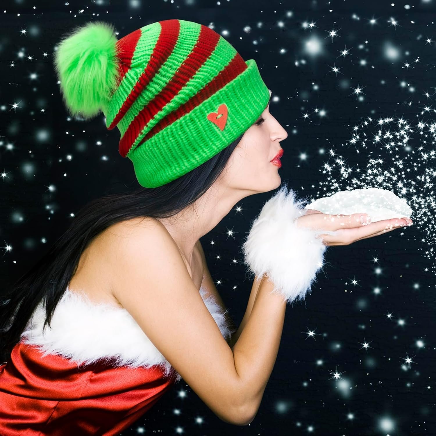 Knitted Santa Beanie Hat Christmas Knit Hat for Baby Kids Winter Warmer - Image 7