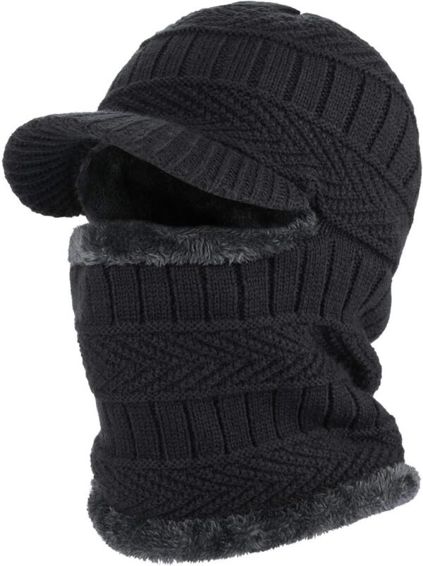 Winter Knitted Balaclava Beanie Hat Warm Cycling Ski Mask, Women Windproof Hood, Balaclavas Heavyweight Thermal Fleece - Image 2