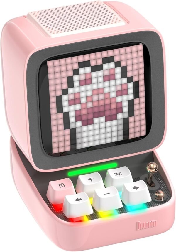 Divoom Ditoopro Pixel Art Speaker, Retro Bluetooth Speaker Loud, DIY App Controlled Gadget, Cute Desk Accessories, Unique Gift for Birthdays, Graduation, Pink - Image 2