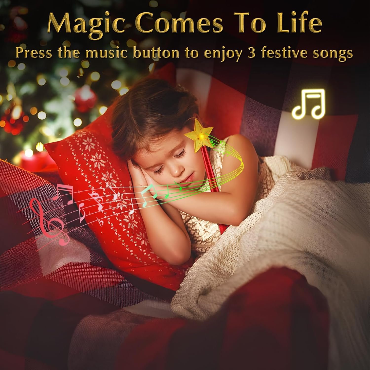 Magical Christmas Wand Remote Control Outlet | Christmas Tree Remote Control | Christmas Tree Decorations | Christmas Tree Ornaments | Remote Control Function | Smart Outlet with 100 Ft Range - Red - Image 7