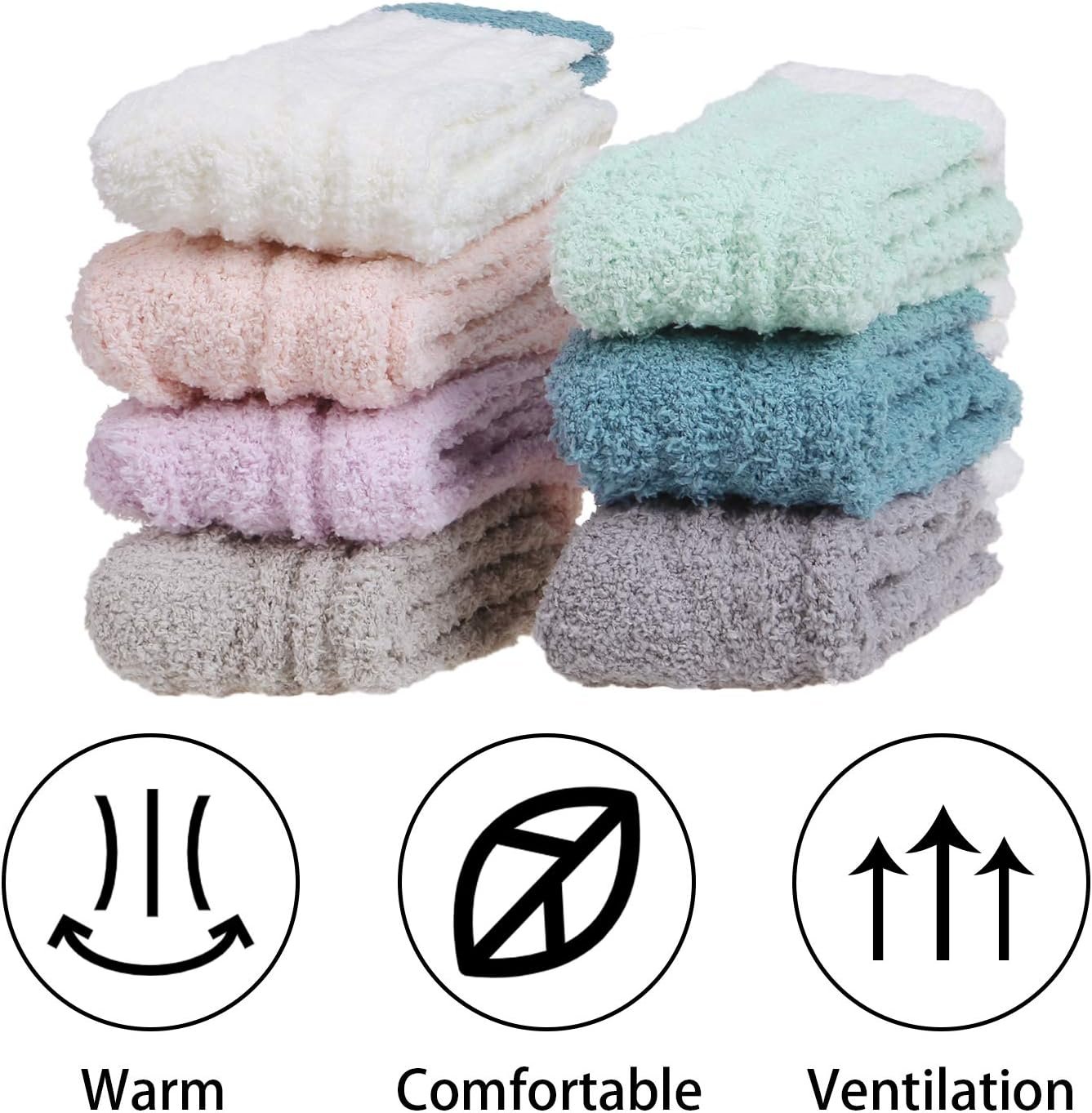 7 Pairs Womens Winter Fuzzy Socks Cozy Fluffy Socks Warm Fuzzy Christmas Socks for Women Gifts - Image 4