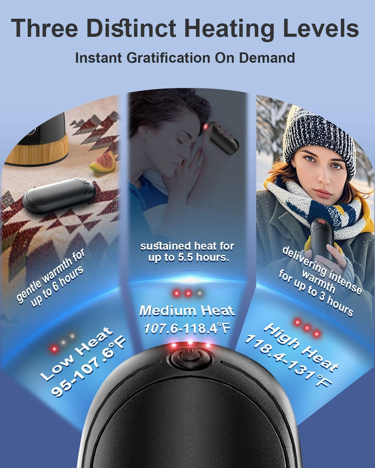 2 Pack 14000mAh Hand Warmers Rechargeable with AI Charging Case, Portable Electric Handwarmers, Reusable Pocket Heater Great for, Hunting, Golf, Camping, Raynauds, Christmas Outdoor, Women Men Gifts - Image 6