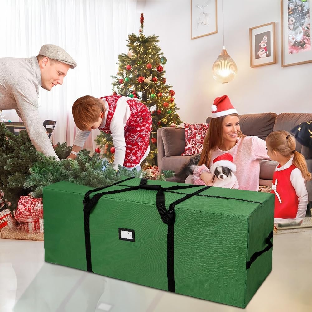 AerWo Christmas Tree Storage Bag Extra Large Christmas Storage Containers, Fits Up to 7.5 Ft Artificial Trees Heavy Duty 600D Oxford Xmas Holiday Tree Bag with Durable Handles & Dual Zipper 50in x - Image 7