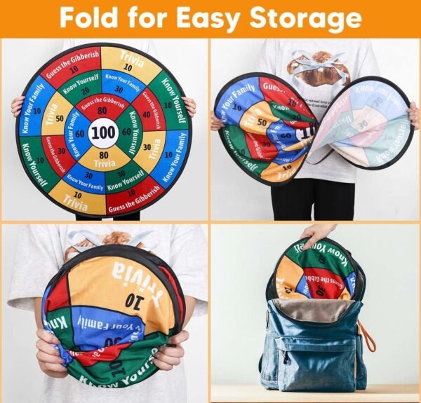 Garybank Conversation Dart Board Games for Kids Family, 56 Trivia Cards W/ 200+ Questions, Christmas Games Ideas for Kid, Teens & Adults, Strengthen Family Bonds & Have Fun Activities - Image 8