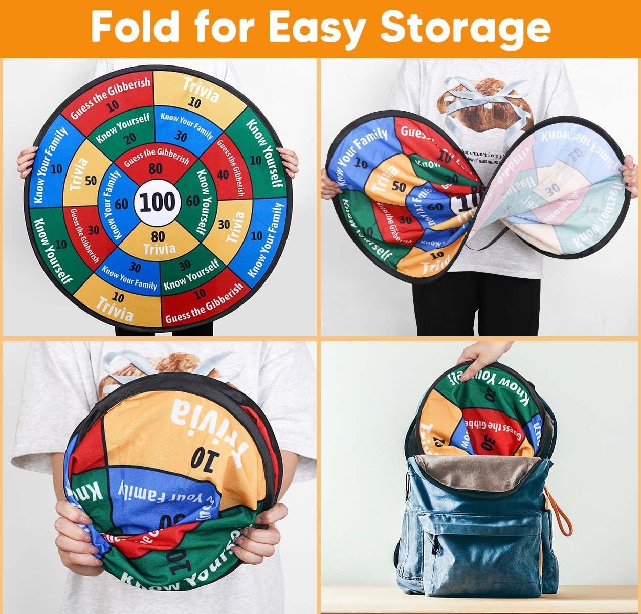 Garybank Conversation Dart Board Games for Kids Family, 56 Trivia Cards W/ 200+ Questions, Christmas Games Ideas for Kid, Teens & Adults, Strengthen Family Bonds & Have Fun Activities - Image 8