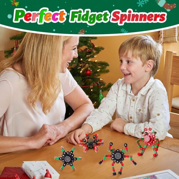 Fidget Spinners for Kids and Adults Christmas Fidget Toys Gifts, Stress Relief Sensory Toys for Boys and Girls Fingertip Gyros for ADHD Autism for Kids Birthday Gifts (Fidget Toy- Red) - Image 6