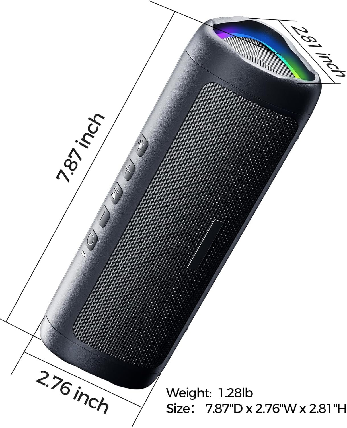 Bluetooth Speaker with HD Sound, Portable Wireless, IPX5 Waterproof, Up to 20H Playtime, TWS Pairing, BT5.3, for Home/Party/Outdoor/Beach, Electronic Gadgets, Birthday Gift (Black) - Image 9