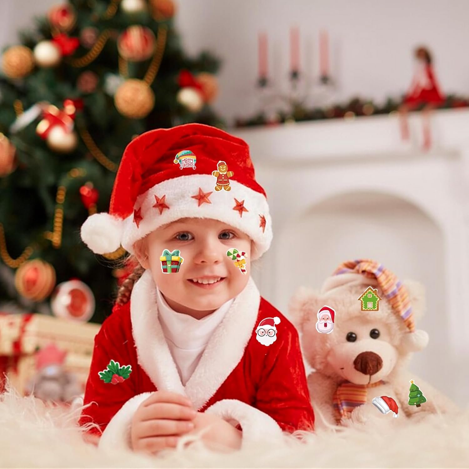 100 Sheets Christmas Stickers, 1200+PCS Christmas Stickers for Crafts, Holiday Stickers for Christmas Gifts Decoration Party Favors Stocking Stuffers Wrapping Paper - Image 4
