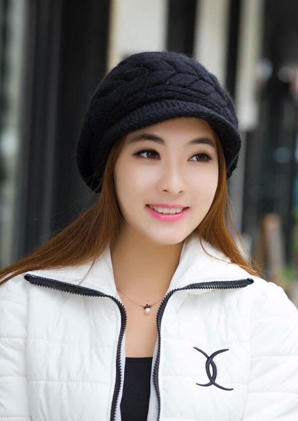 HINDAWI Women Winter Warm Knit Hat Wool Snow Ski Caps with Visor - Image 10