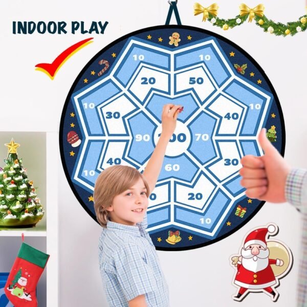 29" Large Christmas Dart Board for Kids, Christmas Board Game Toy with 16 Sticky Balls, 8 Velcro Darts Christmas Toys, Christmas Party Favors, Stocking Stuffers for Kids - Image 6