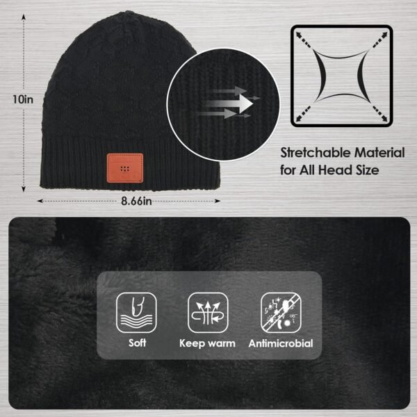 CenGoes Beanie Hat for Men Gifts Winter Hat Unisex Unique Gifts for Men Women Teenagers Dad Him Black - Image 5