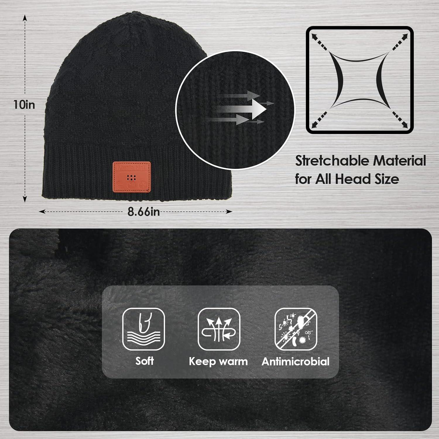 CenGoes Beanie Hat for Men Gifts Winter Hat Unisex Unique Gifts for Men Women Teenagers Dad Him Black - Image 5