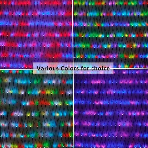 RGB Net Lights, Christmas Color Changing Outdoor LED Mesh Lights, 14.8x4.9 ft 240 LED Christmas Net Light Decorations, Connectable Plug in Waterproof Tree Light Bushes Wedding Garden Halloween Decor - Image 7