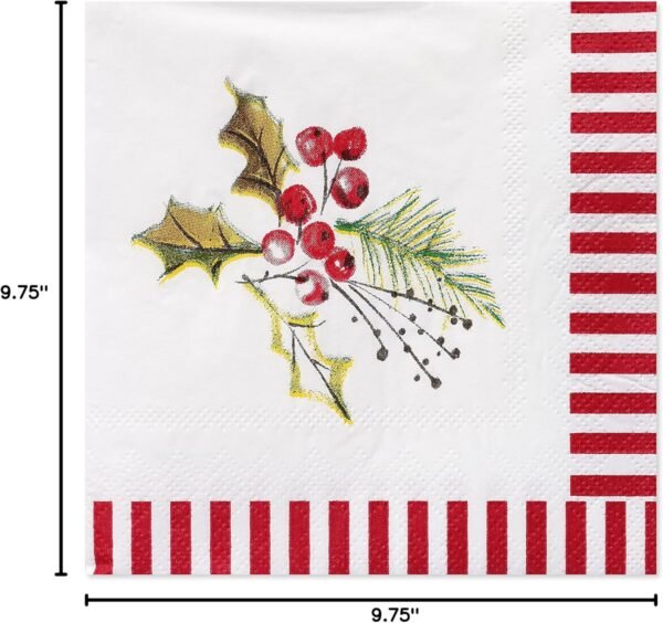 American Greetings 50-Count 5 in. x 5 in. Beverage Napkins by Kathy Davis, Christmas Party Supplies - Image 7